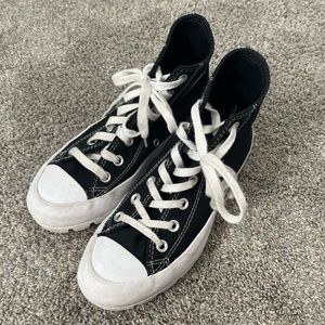 black platform converse